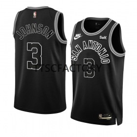 Camiseta Hombre NBA San Antonio Spurs Keldon Johnson 3 Nike 2022-23 Classic Edition Negro Swingman